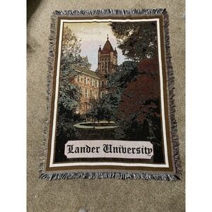 Lander University  Tapestry Throw Blanket Vintage 48" x 36"